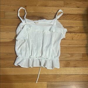 Hem & Thread White Camisole with Lace Detail